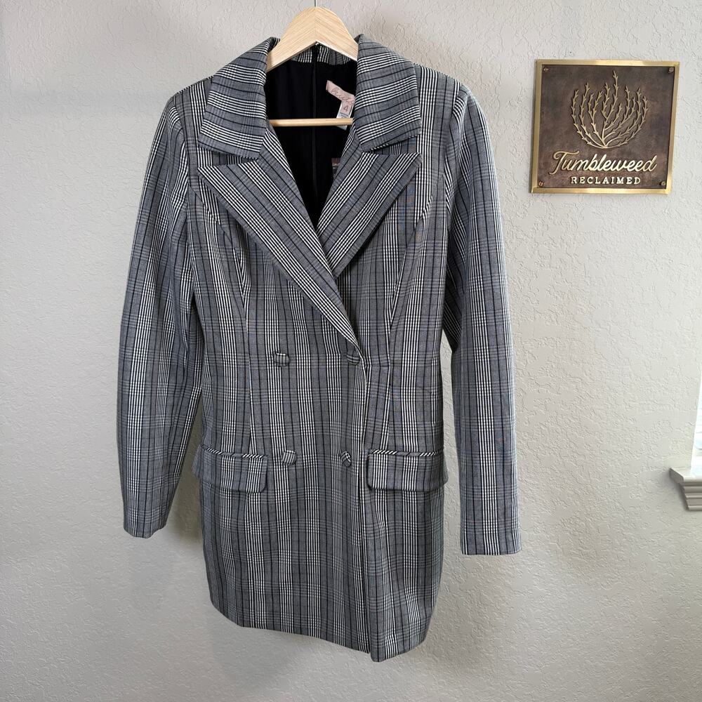 Women's Hutch‎ Anthropologies Black and White Plaid Romper Dress Size 4 NEW